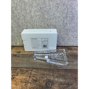 Crystal Clear Lead Crystal Cigar Ashtray‎ Sunburst Cut Made in Poland NIB